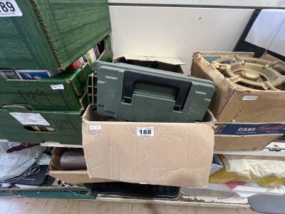 BOX OF FISHING GEAR