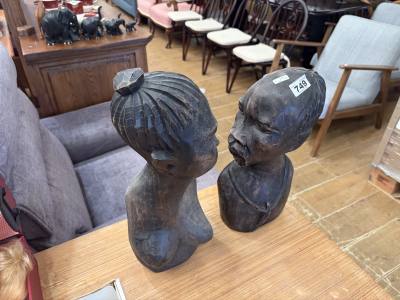 2 X CARVED AFRICAN FIGURES