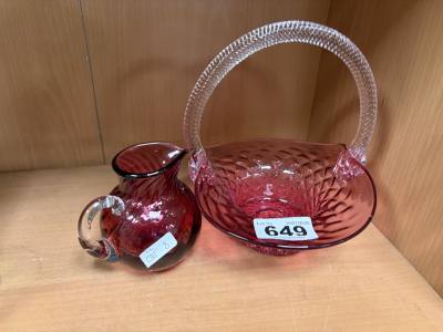 2 X PIECES OF RUBY GLASS