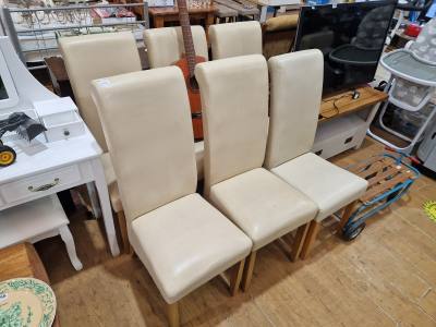 6 LEATHER DINING CHAIRS