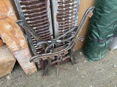PAIR OF CAST SEAT ENDS