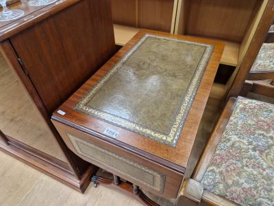 LEATHER TOP DROP LEAF TABLE