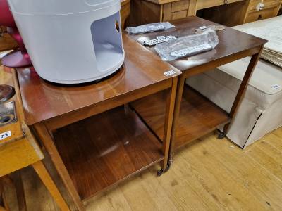 2 X WHEELED SIDE TABLES