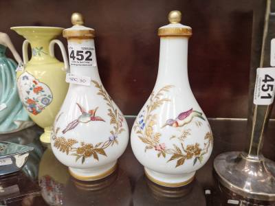 PAIR OF VICTORIAN HEREND OPAQUE BUD VASES