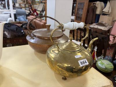 BRASS KETTLE + COPPER POT