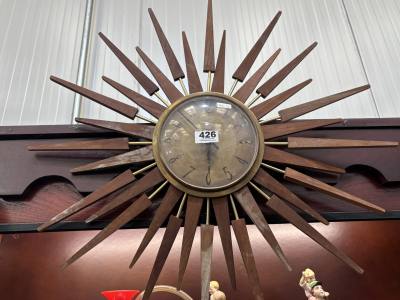 SUNBURST MID CENTURY CLOCK