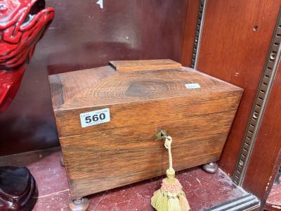 VICTORIAN ROSEWOOD TEA CADDY