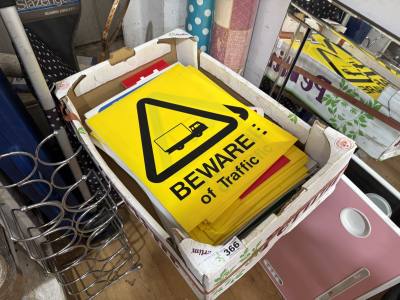 BOX OF ROAD SIGNS