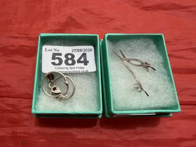 2 X PAIRS OF SILVER EARRINGS
