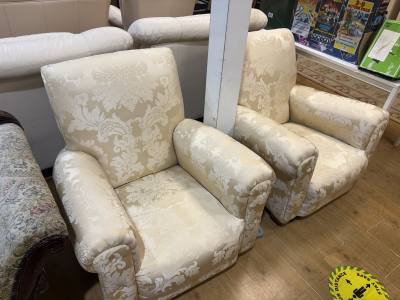 PAIR OF VICTORIAN STYLE FIRESIDE CHAIRS