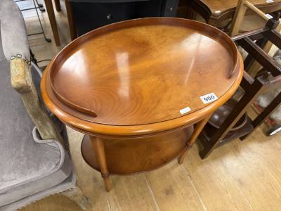 TWO TIER OVAL SIDE TABLE