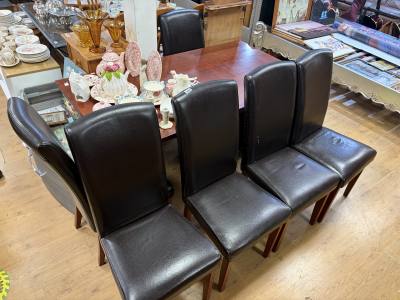 ROSEWOOD TABLE + 6 X CHAIRS