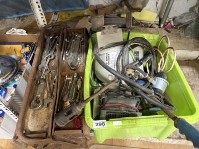 BOX OF TOOLS + TOOL BOX + CONTENTS