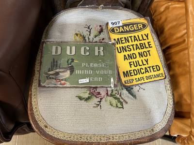 DUCK + DANGER TIN SIGNS