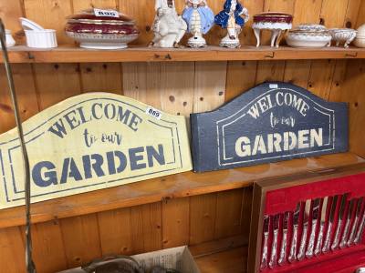 2 X WOODEN BAR SIGNS