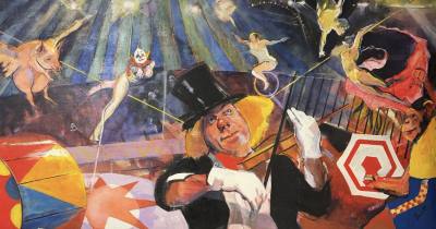 "CIRCUS CIRCUS" OIL ON BOARD "CIRCUS ACTS" (122X244) GRAHAM BROWN RCA & FOREST MCCREADIE 