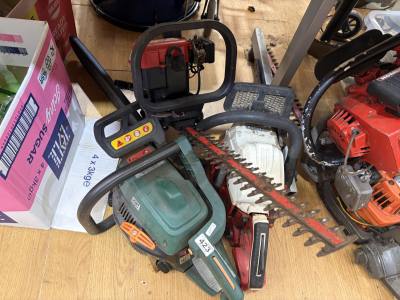 2 X PETROL CHAINSAWS (SAS) + HEDGE CLIPPER
