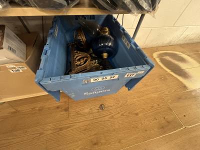 BOX OF OIL LAMPS