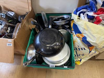 BOX OF POTS + PANS