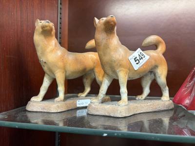 PAIR OF MANTLE DOGS