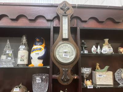 OAK EDWARDIAN BAROMETER