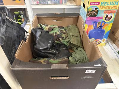 BOX OF MILITARY OUTFITS