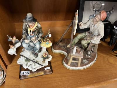 PORCELAINE PRINCIPE "SENZA FAMIGLIA" FIGURE + PORCELAIN ARTIST FIGURE