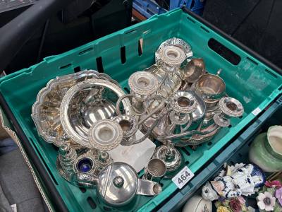 BOX OF SILVER PLATE