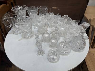 TABLE LOT OF CRYSTAL