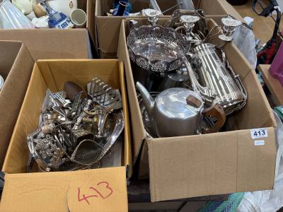2 X BOXES OF SILVER PLATE