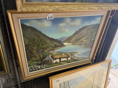 ALFRED STEWART "COTTAGE" OIL PAINTING