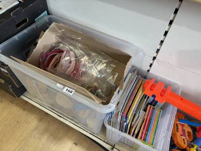 BOX OF NINTENDO VR KIT + BOX OF CHILD'S BOOKS + BOX OF CHILD'S JEWELLERY