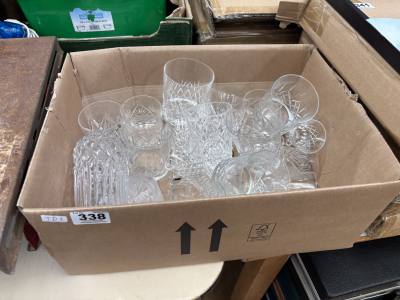 BOX OF GLASSWARE