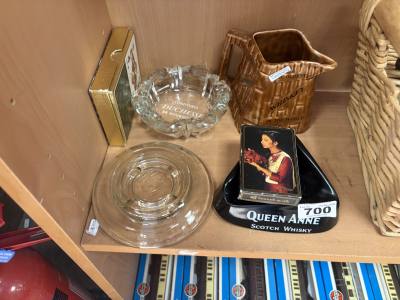 ADVERTISING ASHTRAYS + BUSHMILLS JUG ETC