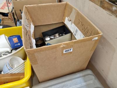 BOX OF SILVER PLATE