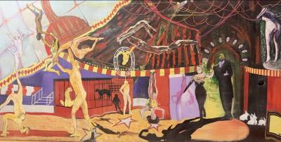 "CIRCUS CIRCUS" OIL ON BOARD "CIRCUS ACTS" (122X244) GRAHAM BROWN RCA & FOREST MCCREADIE 