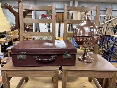 COPPER TEA URN + CASE