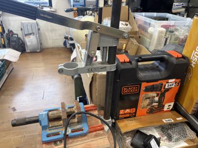 CASED BLACK + DECKER DRILL + STAND