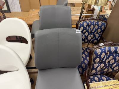 3 X GREY LEATHER CHAIRS