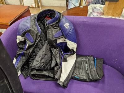 LEATHER BIKER JACKET + TROUSERS