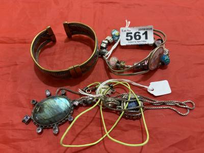 DRESS BANGLES + MEXICAN BANGLE + SILVER CHAIN + PENDANT