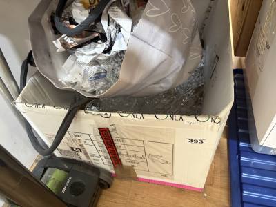 BOX + BAG OF GLASSWARE