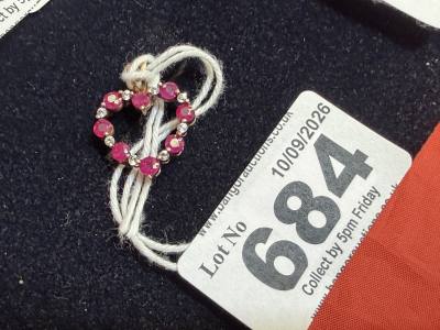 9 CT RUBY + DIAMOND PENDANT (1.2 GRAMS)