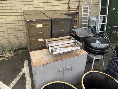 5 X INDUSTRIAL METAL FILING CABINETS + STEEL DOUBLE CABINET