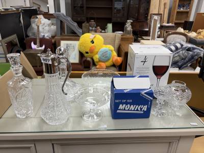 LOT OF CRYSTAL + WINE GLASSES