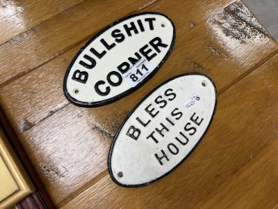 2 X NOVELTY SIGNS