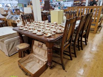 EDWARDIAN WINDOUT TABLE + CHAIRS