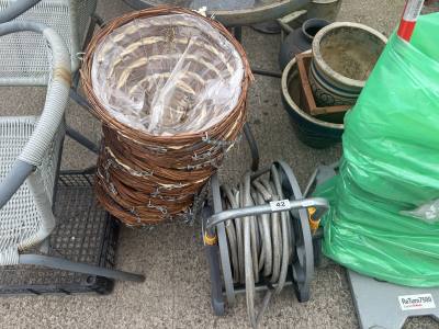 HOSE + REEL + HANGING BASKETS