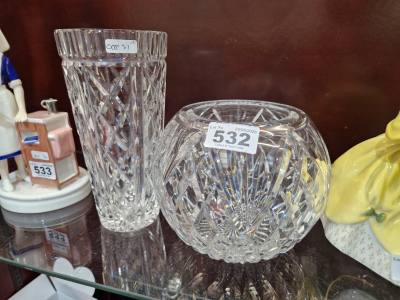 WATERFORD VASE + BOWL