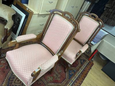 PAIR OF EDWARDIAN  FIRESIDE CHAIRS